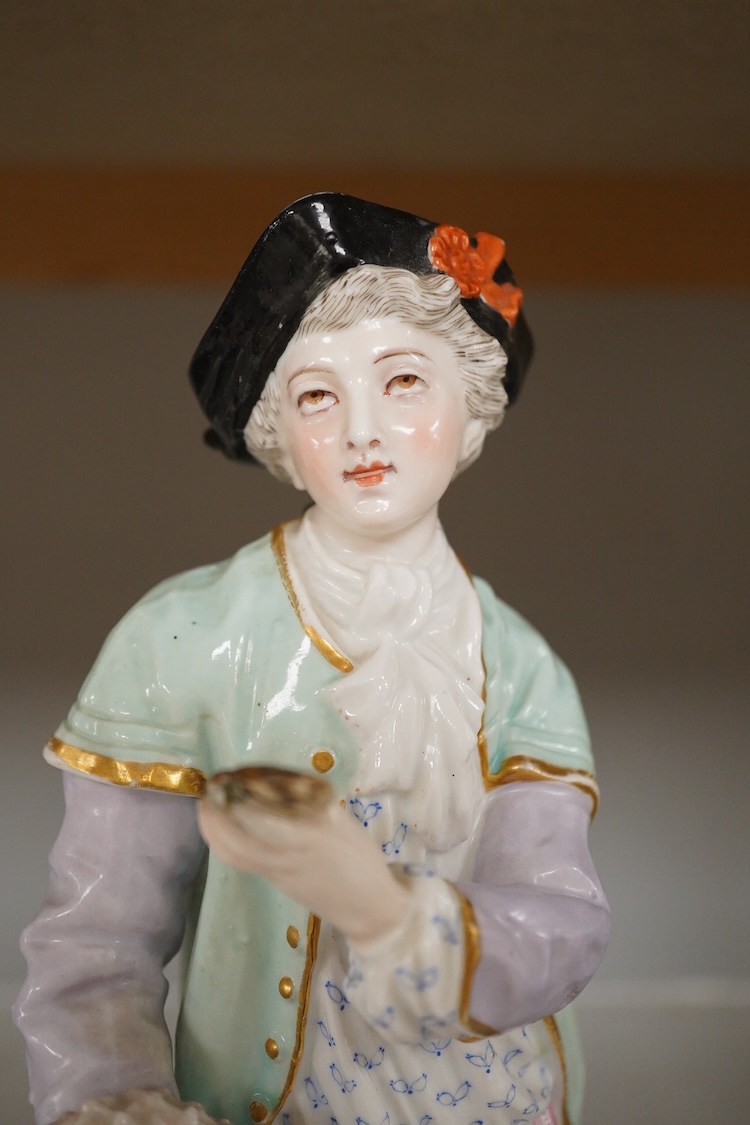 A pair of 19th century Volkstedt porcelain figures,31cm high